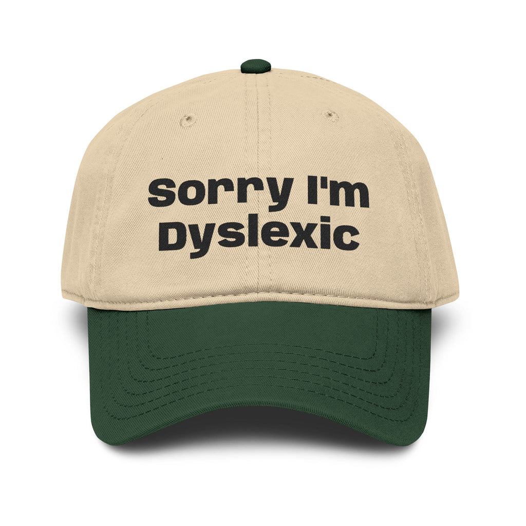 Sorry I'm Dyslexic Washed Baseball Cap — Casual Cotton Dad Hat for Awareness & Humor