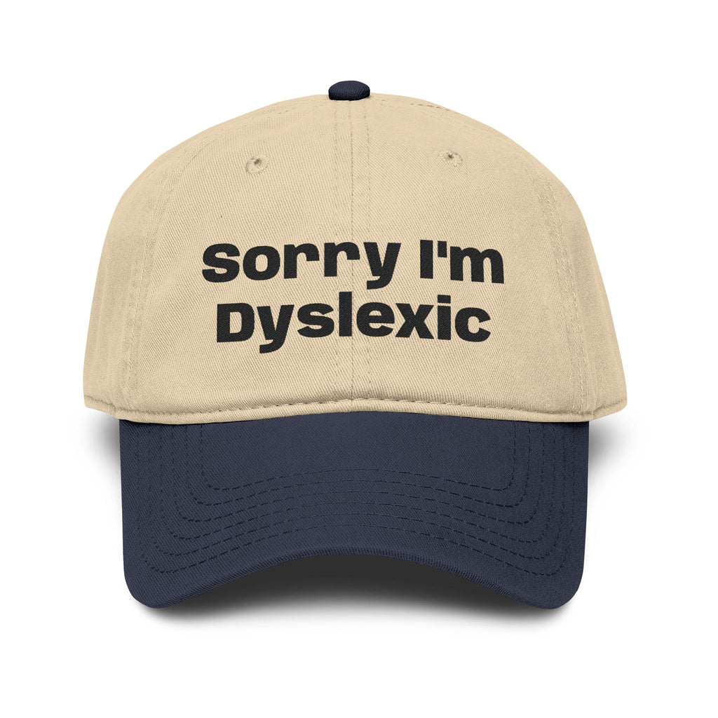 Sorry I'm Dyslexic Washed Baseball Cap — Casual Cotton Dad Hat for Awareness & Humor