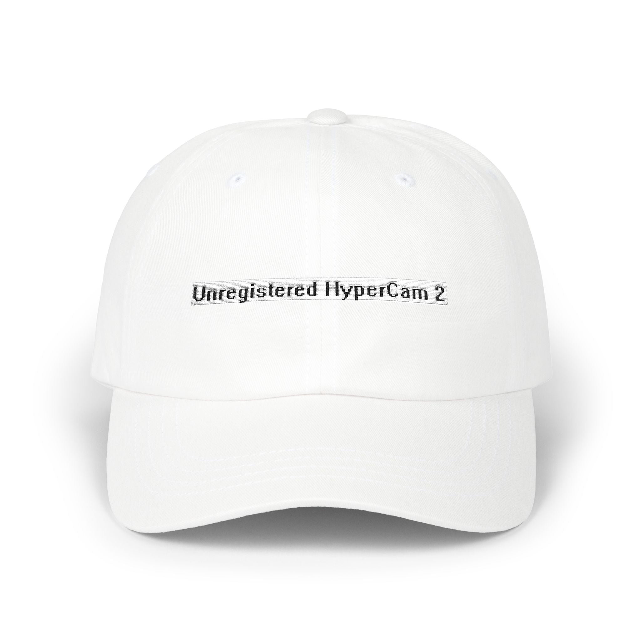 "Unregistered HyperCam 2" Dad Cap – Retro Glitch Embroidered Baseball Hat