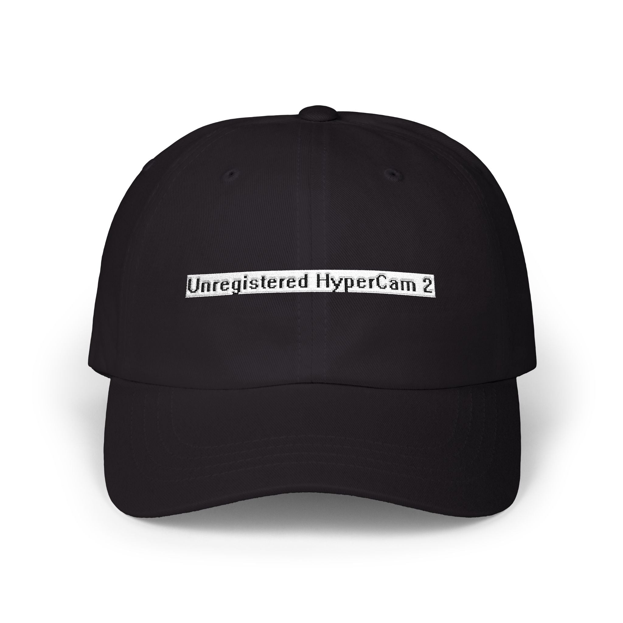 "Unregistered HyperCam 2" Dad Cap – Retro Glitch Embroidered Baseball Hat