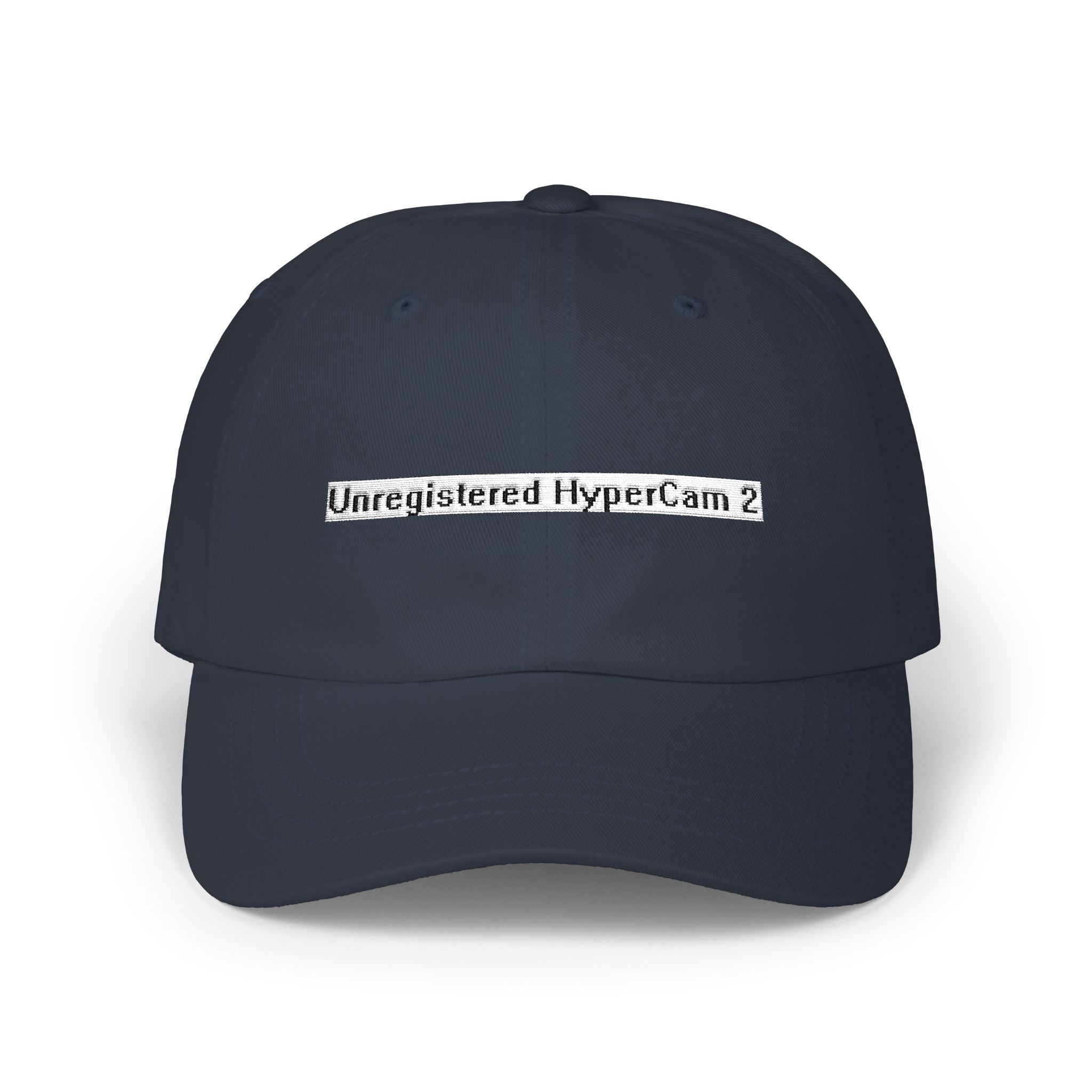 "Unregistered HyperCam 2" Dad Cap – Retro Glitch Embroidered Baseball Hat